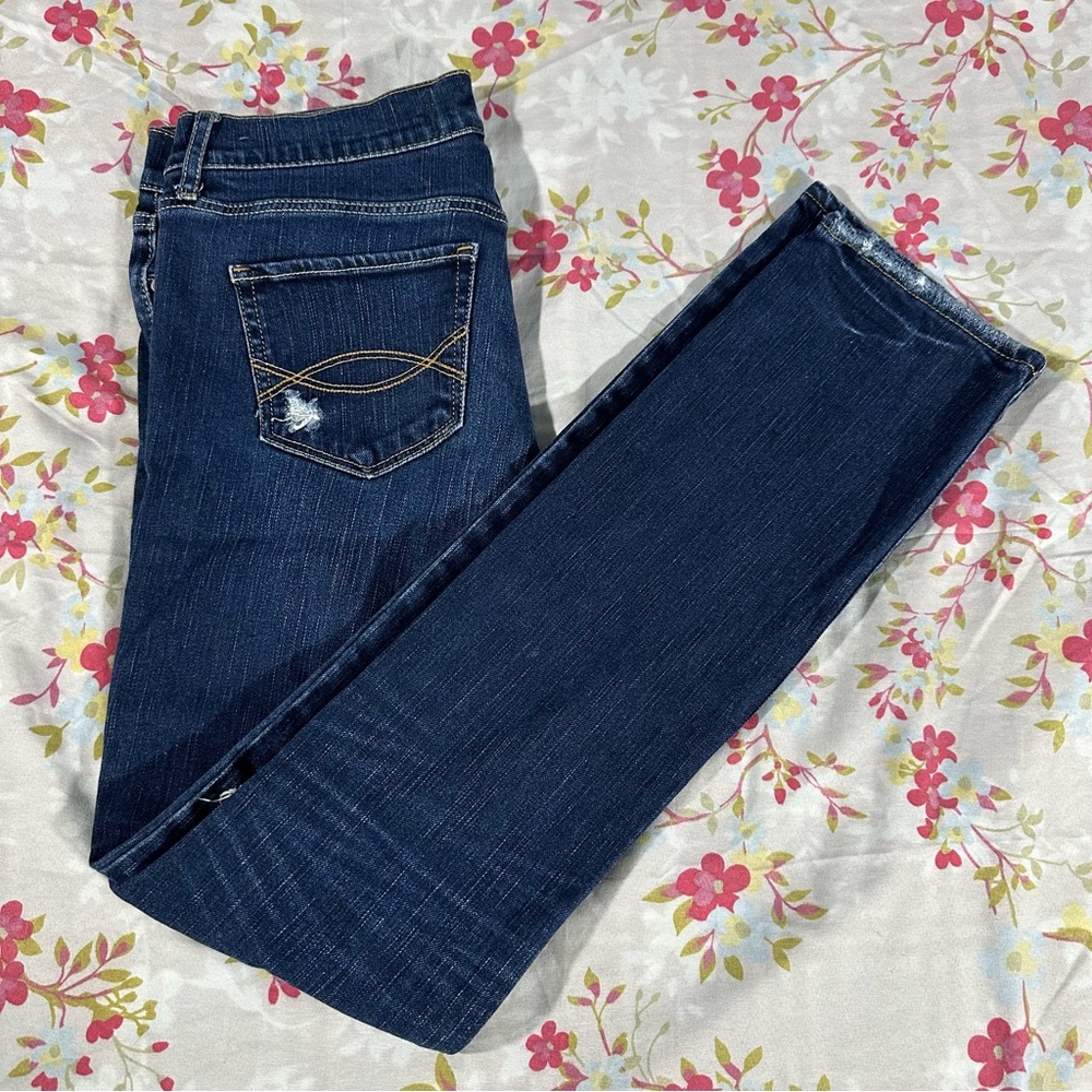 Dark Wash Denim Ripped Jeans